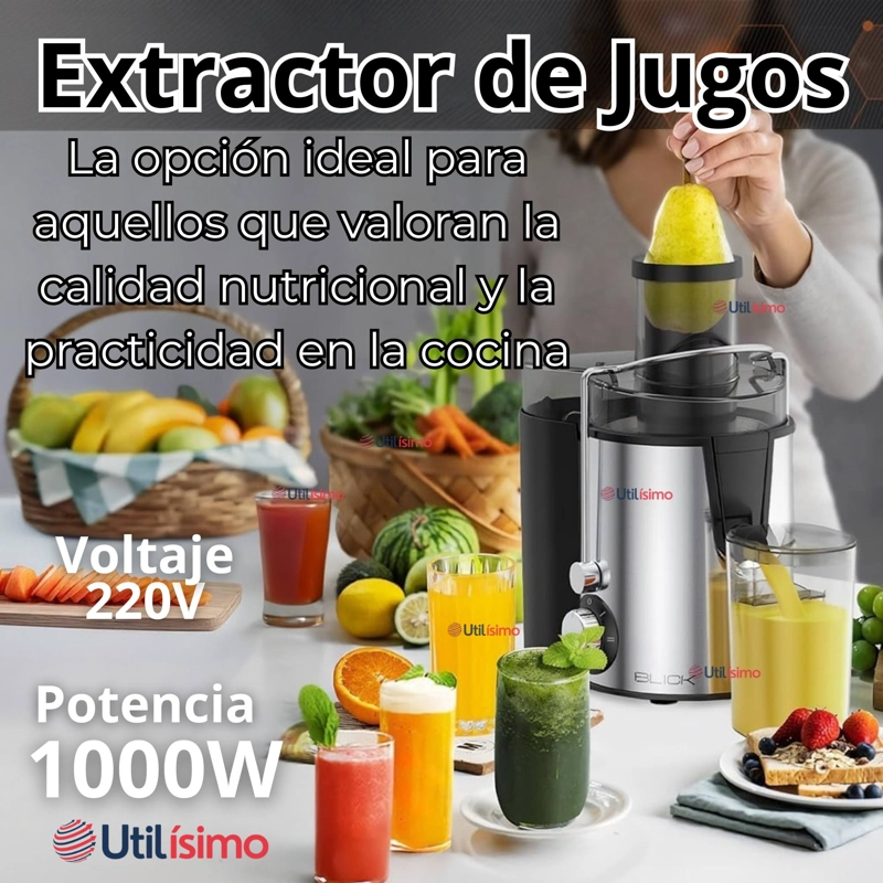 EXTRACTOR EXPRIMIDOR DE JUGOS ELE CTRICO 1000W DE POTENCIA FRUTAS Y VERDURAS - 4