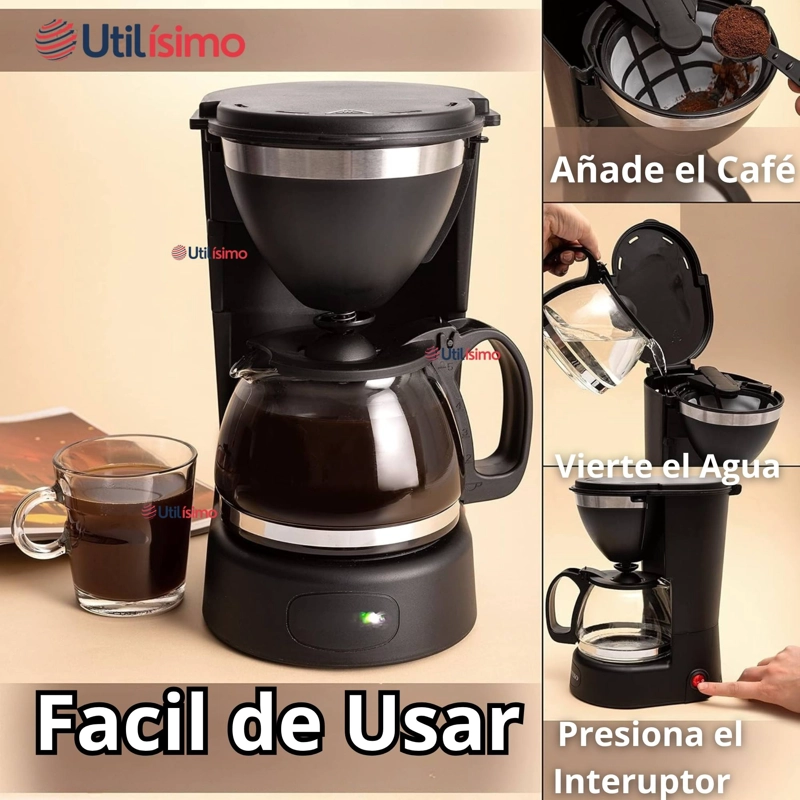 CAFETERA ELE CTRICA 6 TAZAS 600W DE POTENCIA CON FILTRO REUTILIZABLE - 10