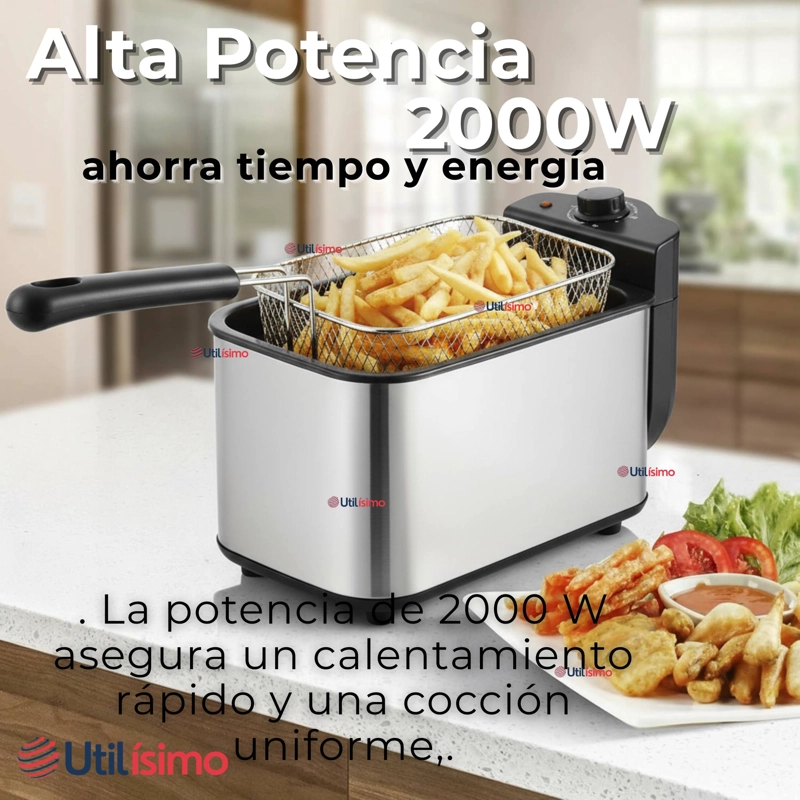 FREIDORA DE ACEITE 3L ELE CTRICA 2000W DE POTENCIA ACERO INOXIDABLE - 6