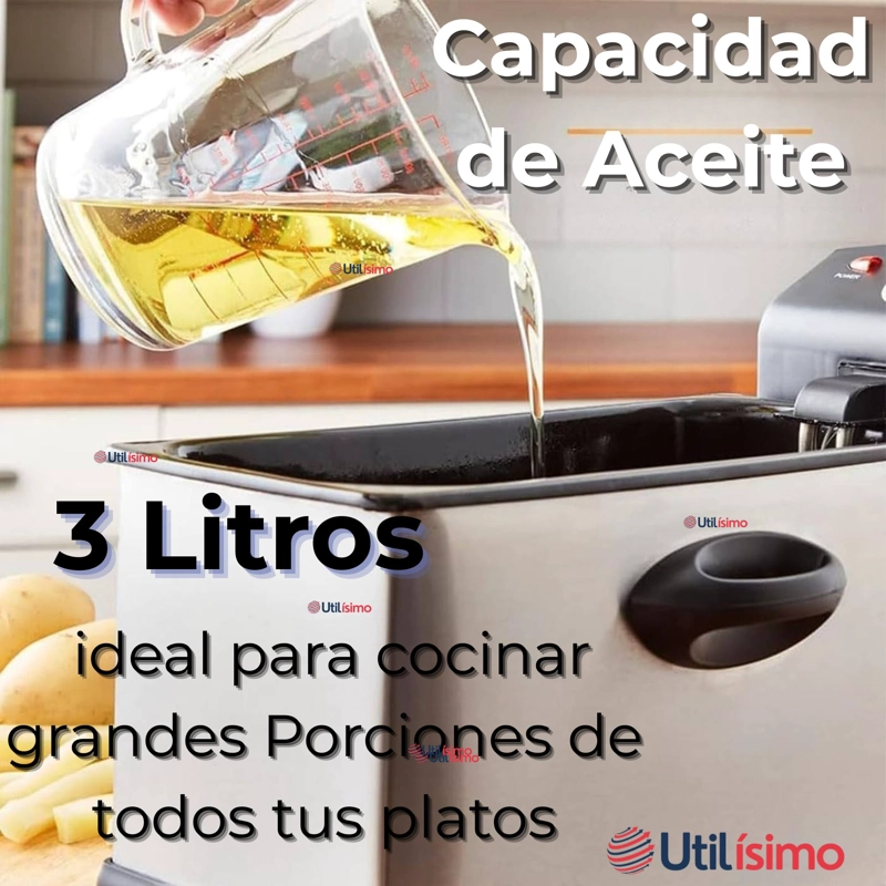 FREIDORA DE ACEITE 3L ELE CTRICA 2000W DE POTENCIA ACERO INOXIDABLE - 7