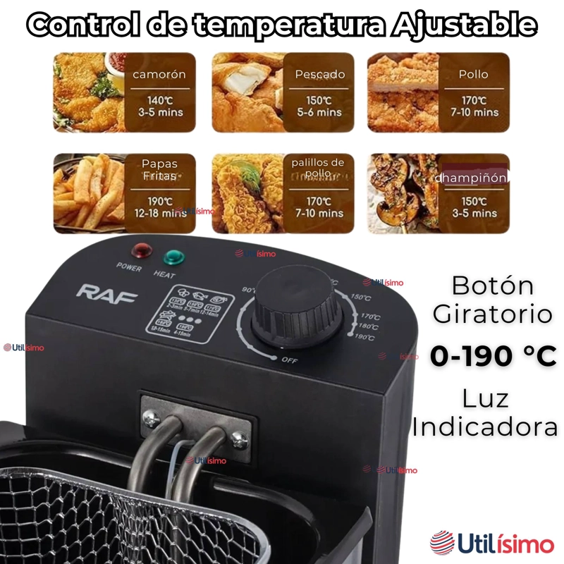 FREIDORA DE ACEITE 3L ELE CTRICA 2000W DE POTENCIA ACERO INOXIDABLE - 8