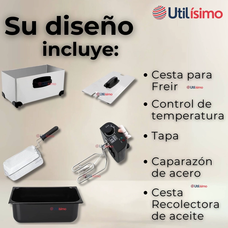 FREIDORA DE ACEITE 3L ELE CTRICA 2000W DE POTENCIA ACERO INOXIDABLE - 5