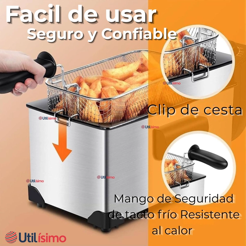FREIDORA DE ACEITE 3L ELE CTRICA 2000W DE POTENCIA ACERO INOXIDABLE - 9