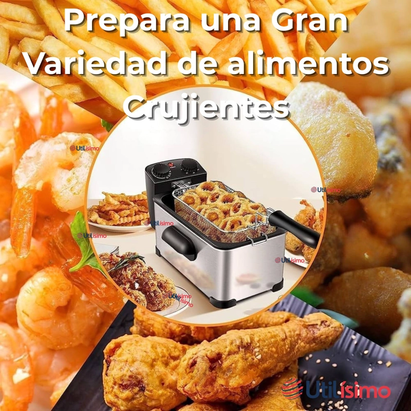 FREIDORA DE ACEITE 3L ELE CTRICA 2000W DE POTENCIA ACERO INOXIDABLE - 10