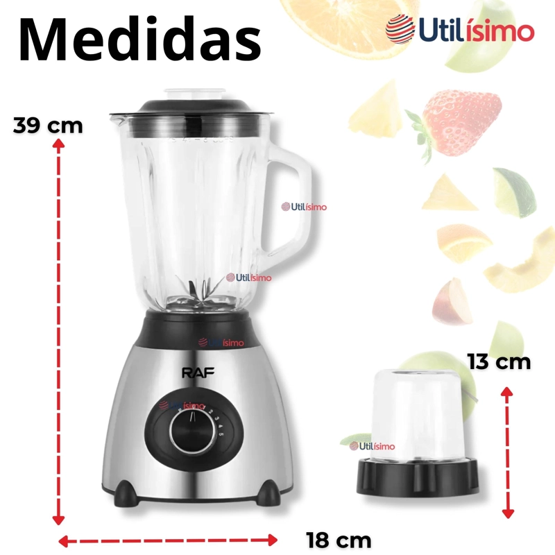 LICUADORA JUGUERA MULTIFUNCIONAL 2 EN 1 PICADORA JARRA DE VIDRIO 1000W DE POTENCIA - 4