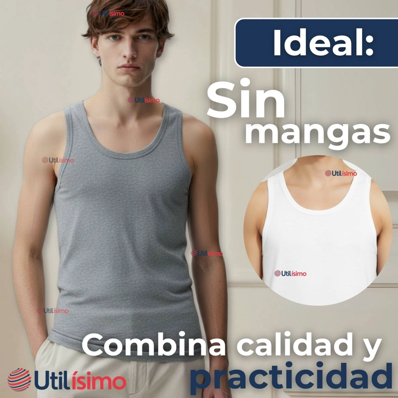 CAMISETA SIN MANGA BASICA SUAVE 100% ALGODON COLORES SURTIDOS NIÑO - 6