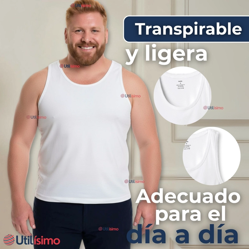 CAMISETA SIN MANGA BASICA SUAVE 100% ALGODON BLANCO NIÑO - 8