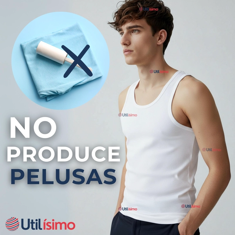 CAMISETA SIN MANGA BASICA SUAVE 100% ALGODON BLANCO NIÑO - 3