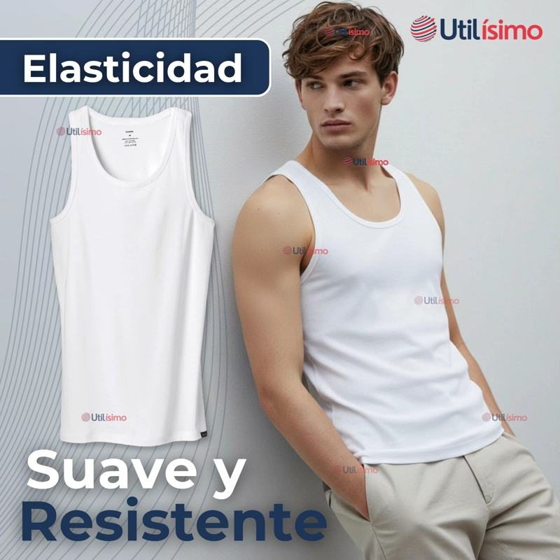 CAMISETA SIN MANGA BASICA SUAVE 100% ALGODON BLANCO NIÑO - 9