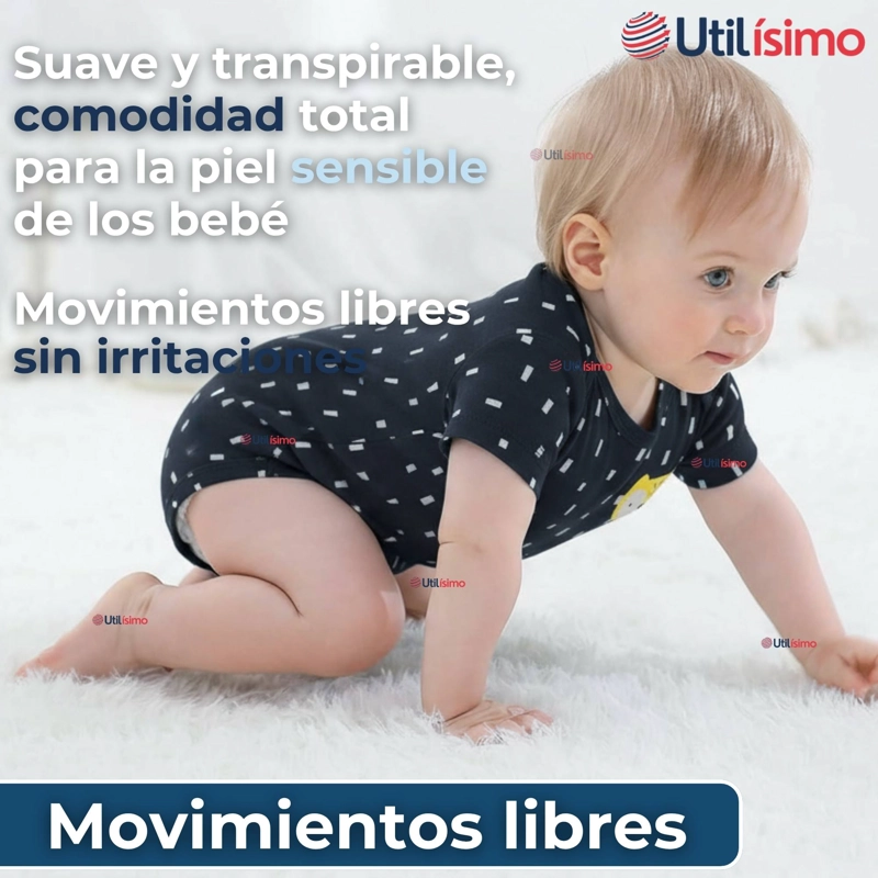 PACK 5 BODYS NIÑO MANGA CORTA TEDMIMAK 100% ALGODON BABY BE KIND - 8