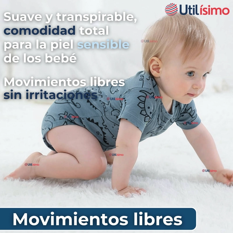 PACK 4 BODYS NIÑO MANGA CORTA TEDMIMAK 100% ALGODON READY FOR FUN - 8