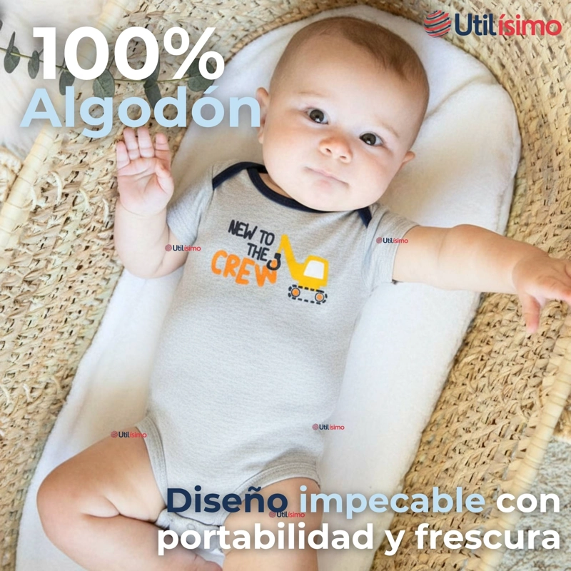 PACK 4 BODYS NIÑO MANGA CORTA TEDMIMAK 100% ALGODON BABY BUILDERS IN ACTION - 5
