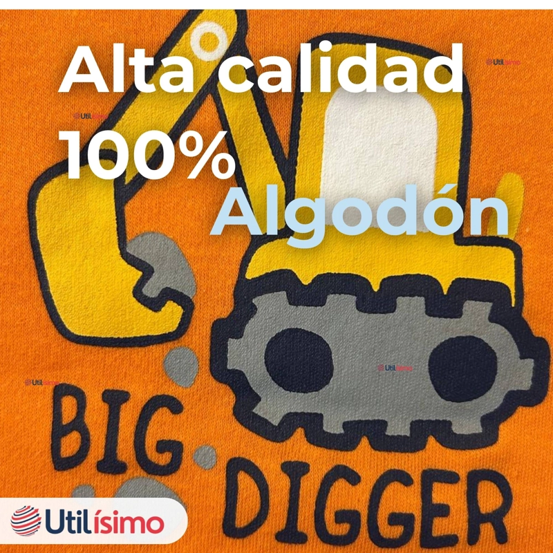 PACK 4 BODYS NIÑO MANGA CORTA TEDMIMAK 100% ALGODON BABY BUILDERS IN ACTION - 11