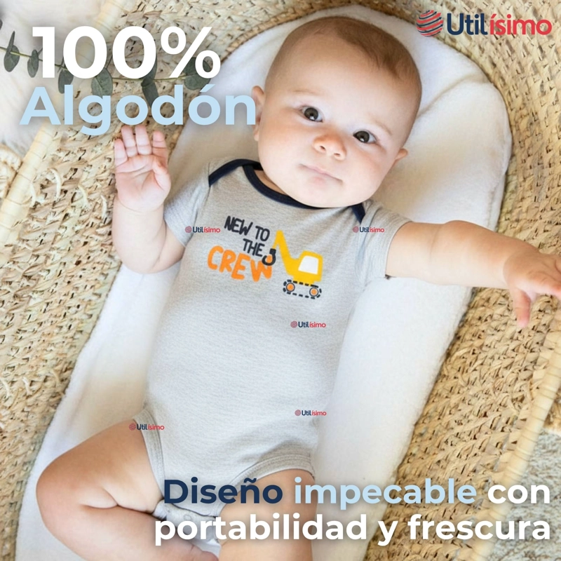 PACK 4 BODYS NIÑO MANGA CORTA TEDMIMAK 100% ALGODON BABY BUILDERS IN ACTION - 5