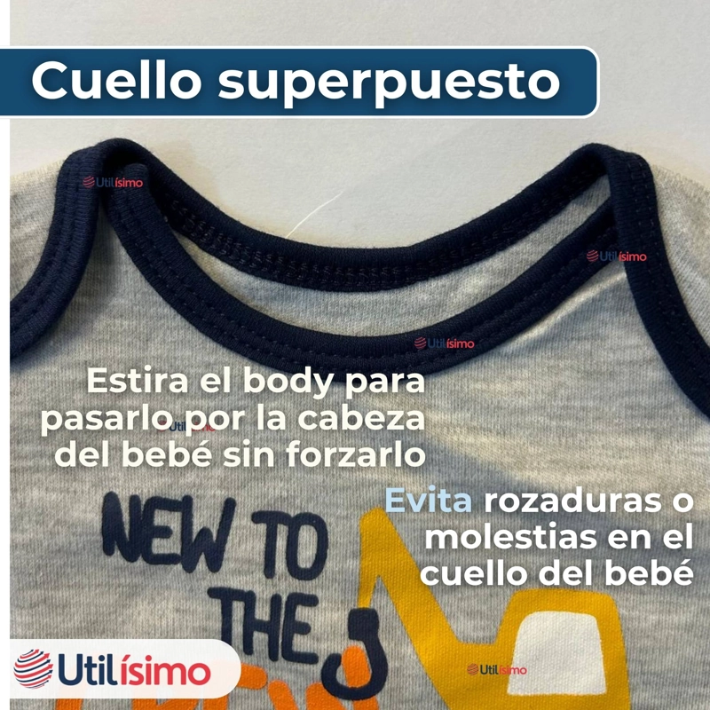 PACK 4 BODYS NIÑO MANGA CORTA TEDMIMAK 100% ALGODON BABY BUILDERS IN ACTION - 7