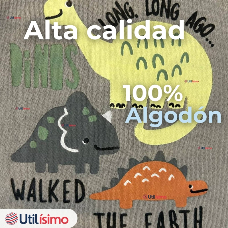 PACK 4 BODYS NIÑO MANGA CORTA TEDMIMAK 100% ALGODON DINO AVENTURA - 11