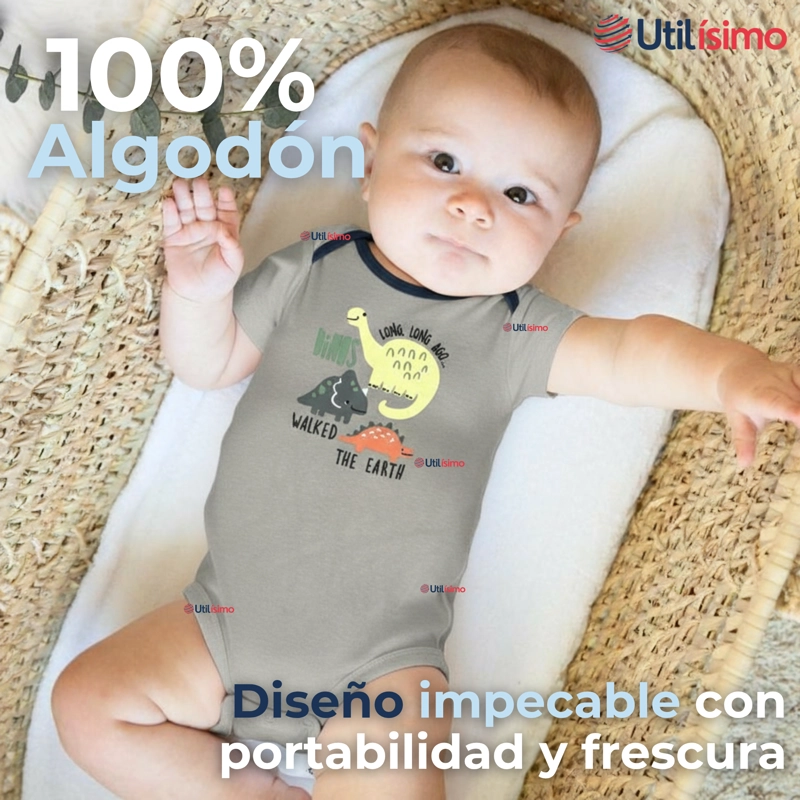 PACK 4 BODYS NIÑO MANGA CORTA TEDMIMAK 100% ALGODON DINO AVENTURA - 4