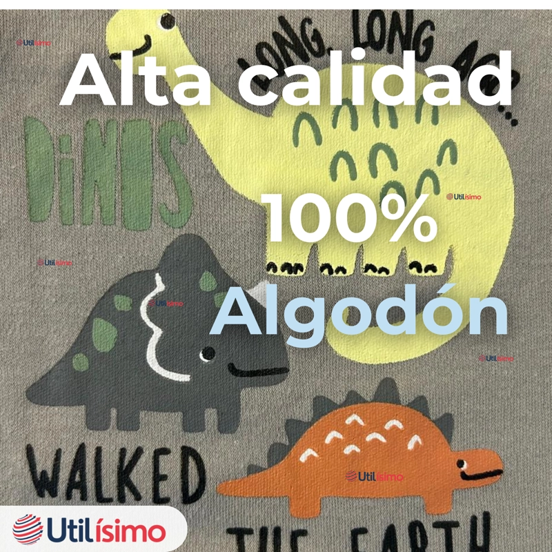 PACK 4 BODYS NIÑO MANGA CORTA TEDMIMAK 100% ALGODON DINO AVENTURA - 10