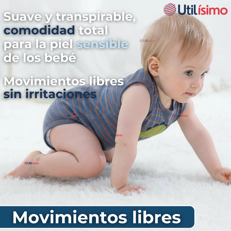 PACK 4 BODYS NIÑO SIN MANGA TEDMIMAK 100% ALGODON BABY DINO - 10