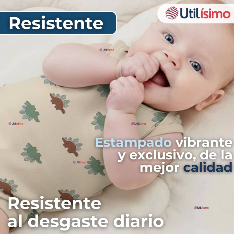 PACK 4 BODYS NIÑO SIN MANGA TEDMIMAK 100% ALGODON BABY DINO - 12