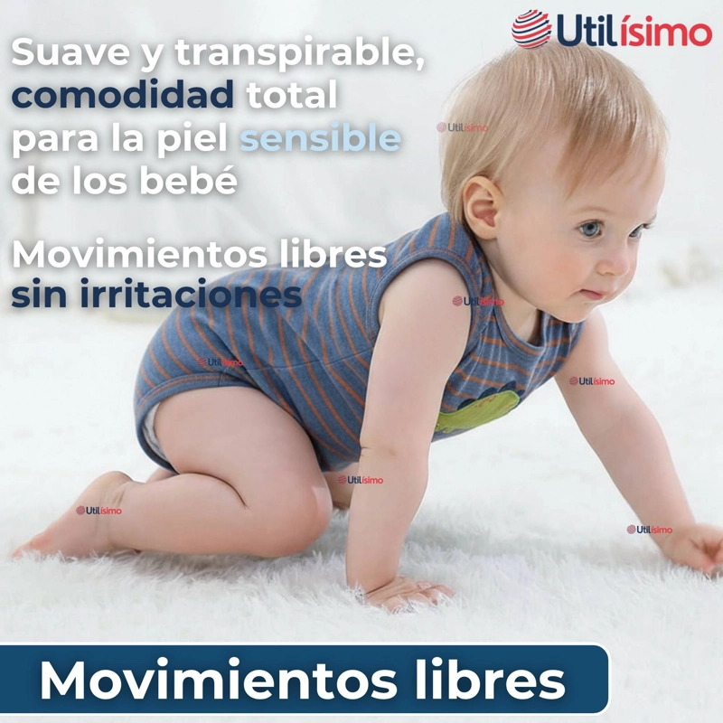 PACK 4 BODYS NIÑO SIN MANGA TEDMIMAK 100% ALGODON BABY DINO - 8