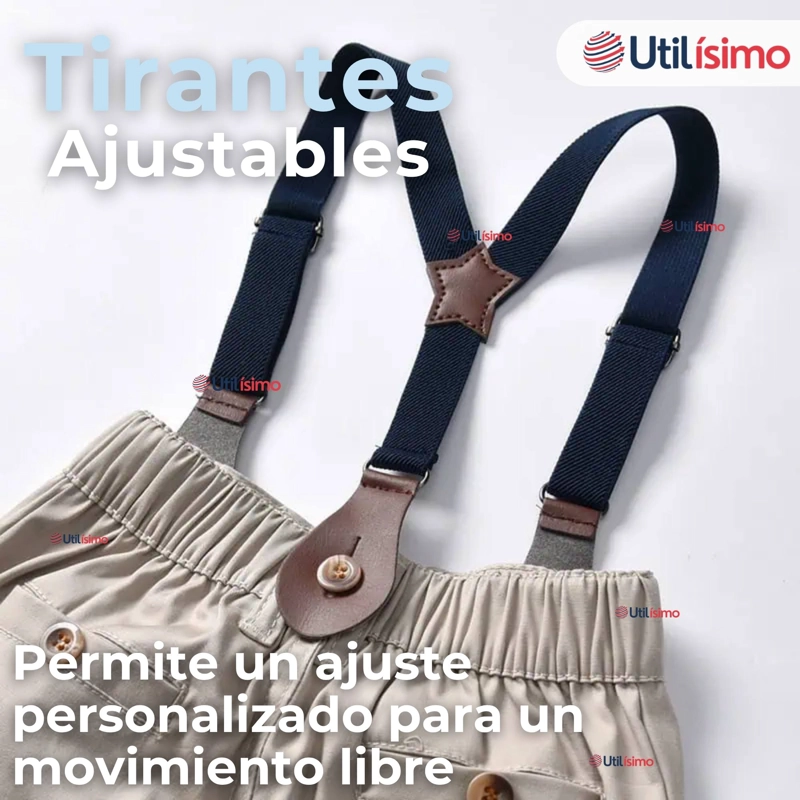 CONJUNTO DE VESTIR CON TIRANTES CAMISA SHORT ALGODON BEBES - 9