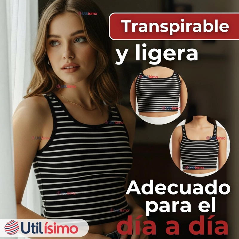 CAMISETA RAYAS 100% ALGODON BASICA LISA ELASTICA MUJER COLORES SURTIDOS - 8