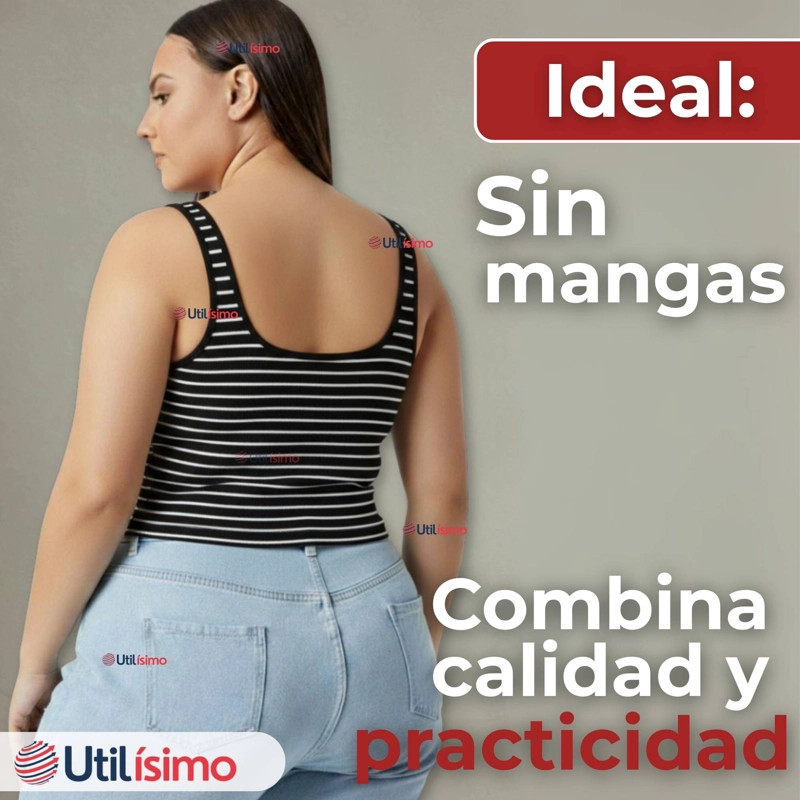 CAMISETA RAYAS 100% ALGODON BASICA LISA ELASTICA MUJER COLORES SURTIDOS - 6