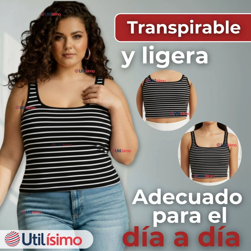 CAMISETA RAYAS 100% ALGODON BASICA LISA ELASTICA MUJER COLORES SURTIDOS - 8