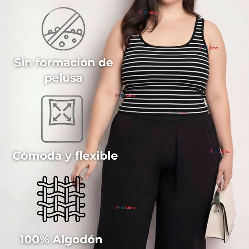 CAMISETA RAYAS 100% ALGODON BASICA LISA ELASTICA MUJER COLORES SURTIDOS - 10