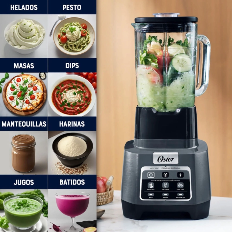 LICUADORA PROFESIONAL OSTER® XTREME MIX CON IBLEND Y MAX CRUSH CON TECNOLOGIA REVERSIBLE, VASO BLEND - 11