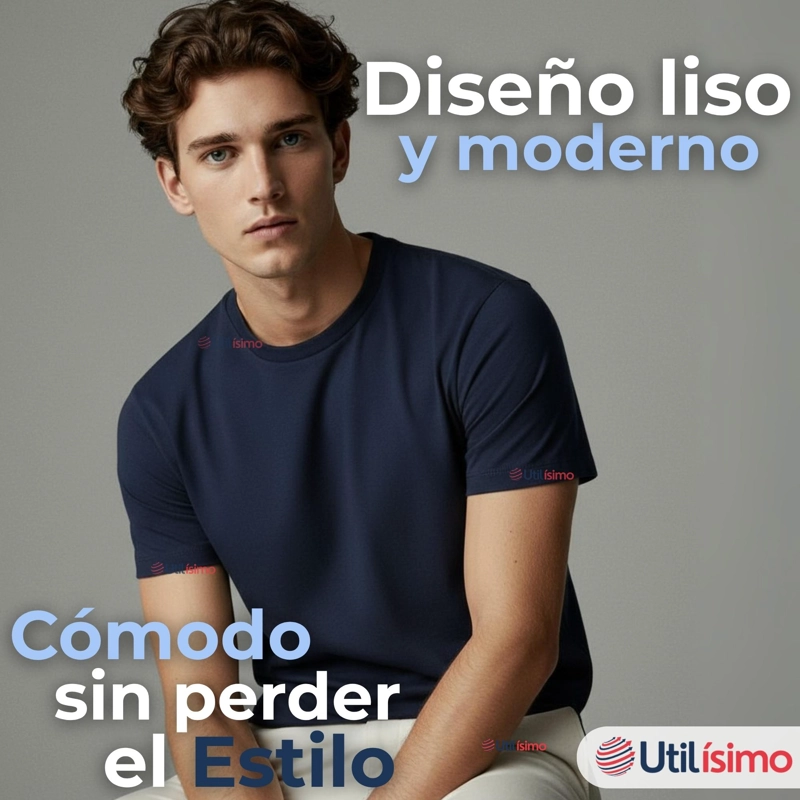 PACK 3 CAMISETAS POLERAS 100% BAMBU BASICAS LISA ELASTICA HOMBRE COLORES SURTIDOS - 8