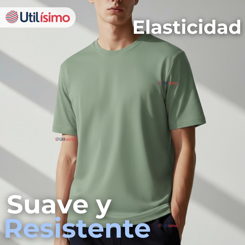 PACK 6 CAMISETAS POLERAS 100% BAMBU BASICAS LISA ELASTICA HOMBRE COLORES SURTIDOS - 10