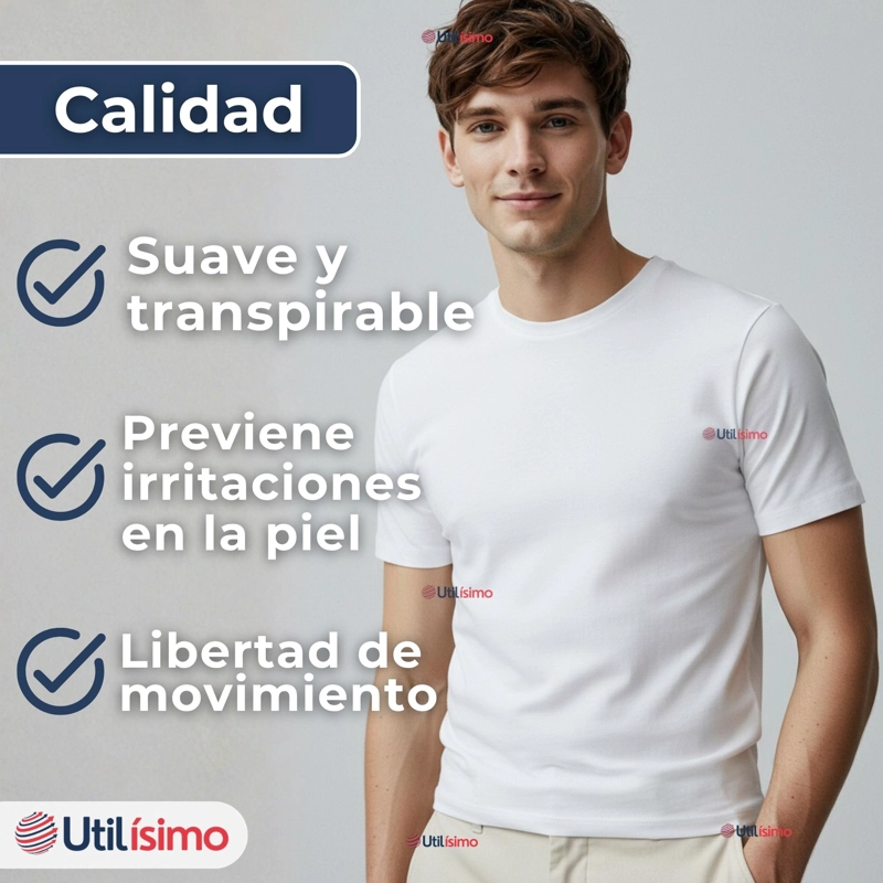 PACK 6 CAMISETAS POLERAS 100% BAMBU BASICAS LISA ELASTICA HOMBRE COLORES SURTIDOS - 11