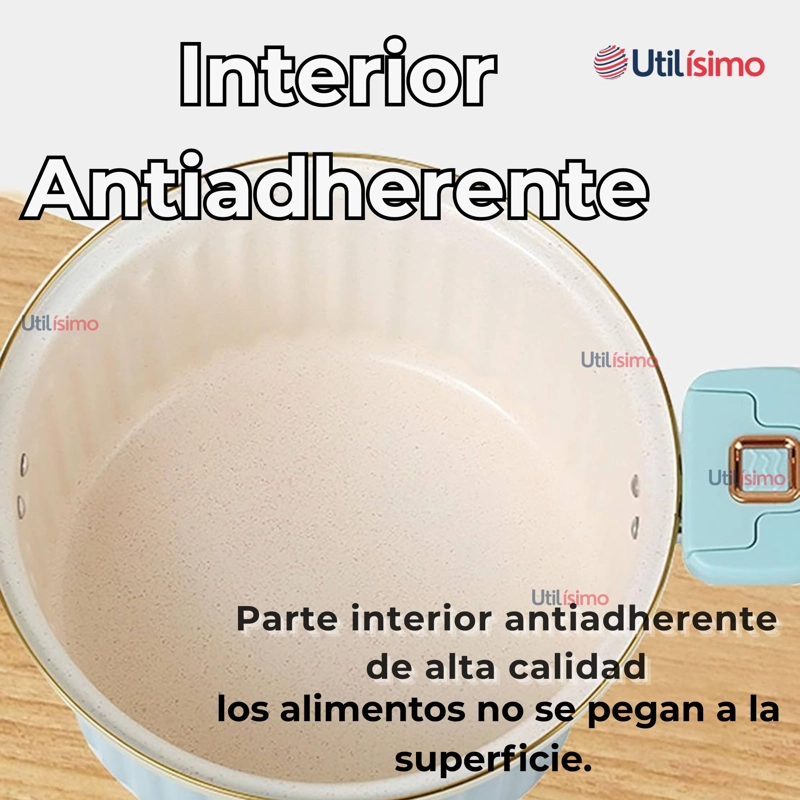OLLA DE MICRO PRESION ESMALTE ANTIADHERENTE CAPACIDAD 12 LITROS COLOR AZUL - 7