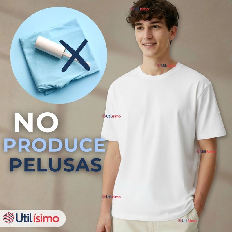 POLERA CAMISETA 150G MANGA CORTA 100% ALGODON TEXTURA SUAVE BLANCO HOMBRE - 3