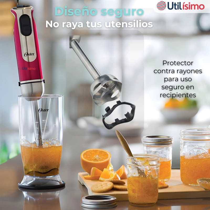 BATIDORA DE INMERSION OSTER® ROJA CON ORGANIZADOR Y ACCESORIOS - 2