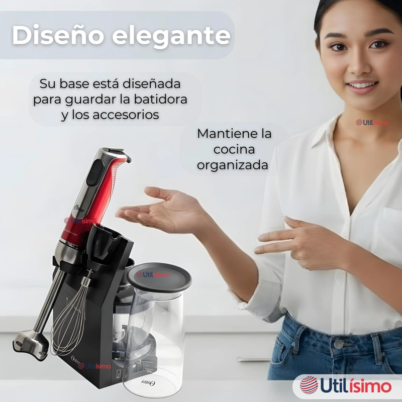 BATIDORA DE INMERSION OSTER® ROJA CON ORGANIZADOR Y ACCESORIOS - 9