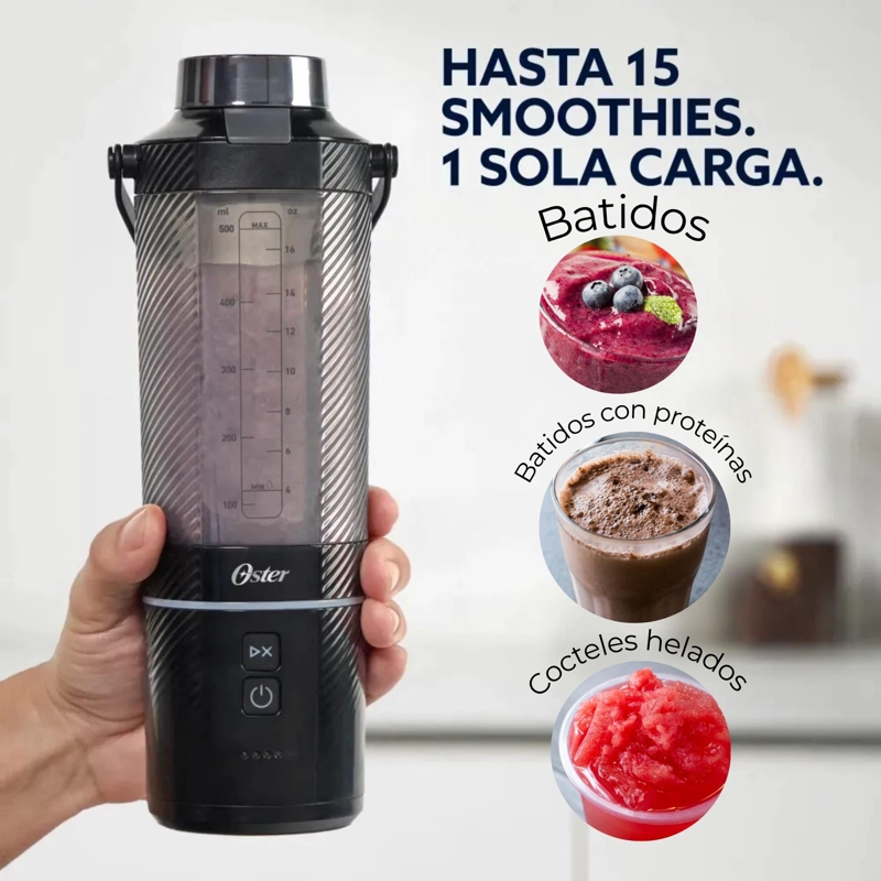 OSTER LICUADORA PORTATIL, GOMAX, 590 ML DE CAPACIDAD, PARA SMOOTHIES, NEGRO, BLSTGFP-B20-000 - 10