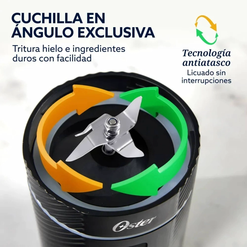 OSTER LICUADORA PORTATIL, GOMAX, 590 ML DE CAPACIDAD, PARA SMOOTHIES, NEGRO, BLSTGFP-B20-000 - 8