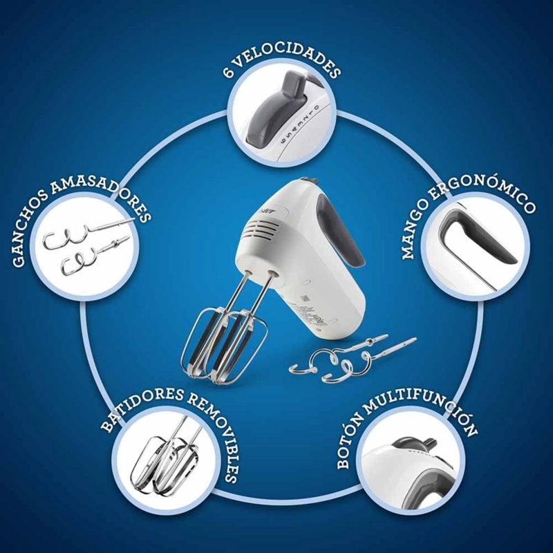 BATIDORA DE MANO OSTER® BLANCA 6 VELOCIDADES Y FUNCION TURBO FPSTHM3532 - 5