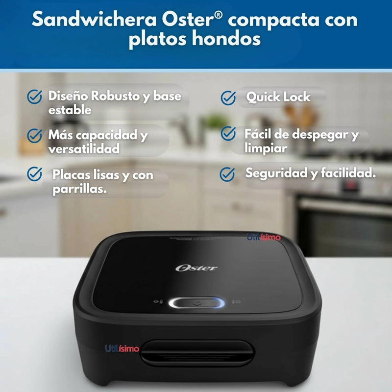 SANDWICHERA OSTER® COMPACTA CON PLATOS HONDOS CKSTSM400 - 6