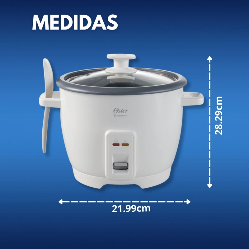ARROCERA OSTER DE 7 TAZAS, CON DIAMONDFORCE, CKSTRCB7DFWHT - 6