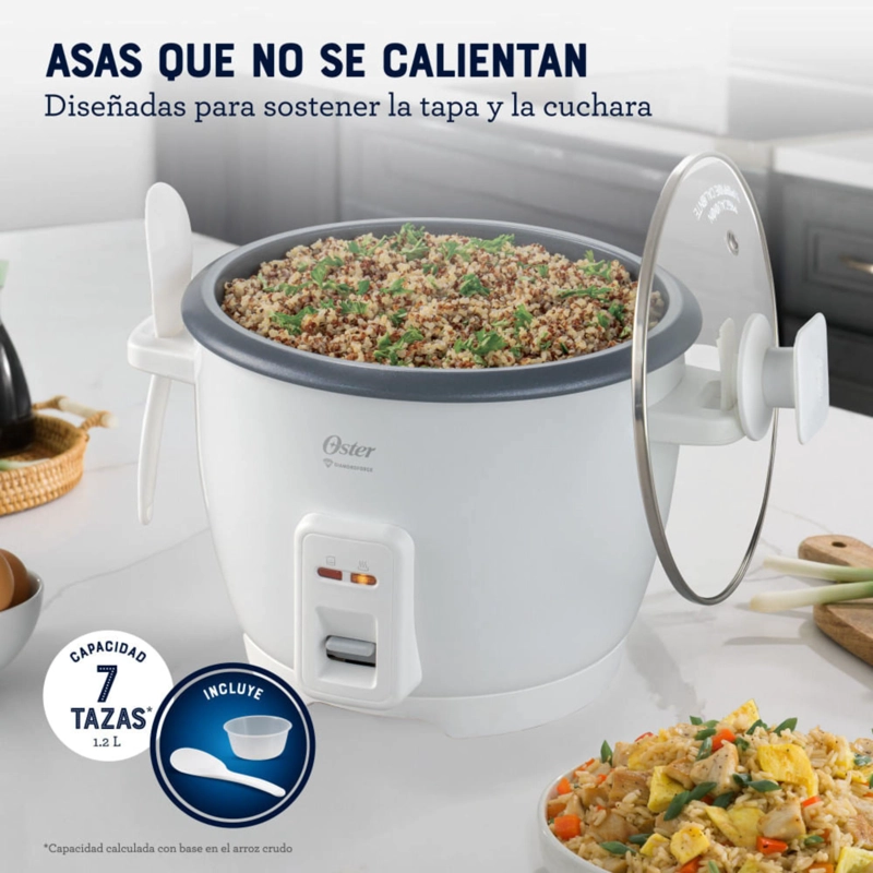 ARROCERA OSTER DE 7 TAZAS, CON DIAMONDFORCE, CKSTRCB7DFWHT - 7