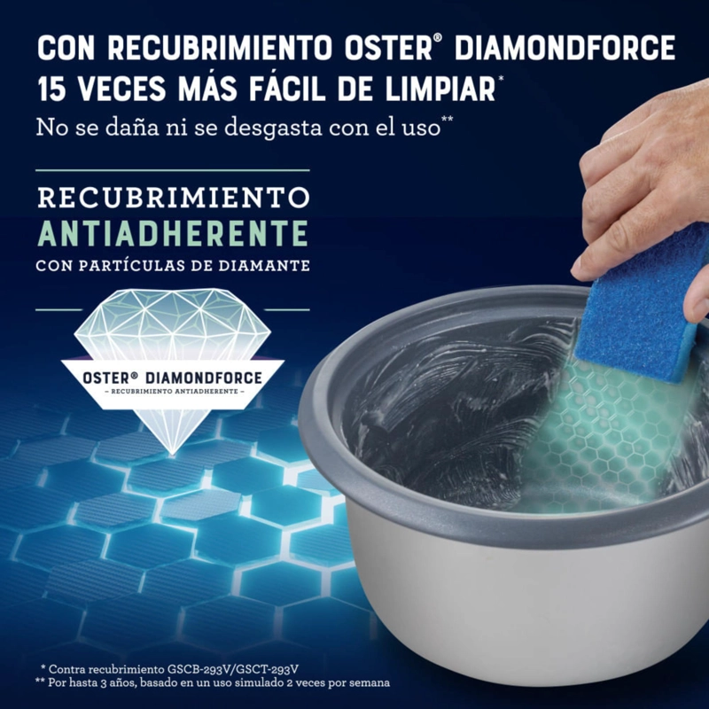 ARROCERA OSTER DE 7 TAZAS, CON DIAMONDFORCE, CKSTRCB7DFWHT - 8