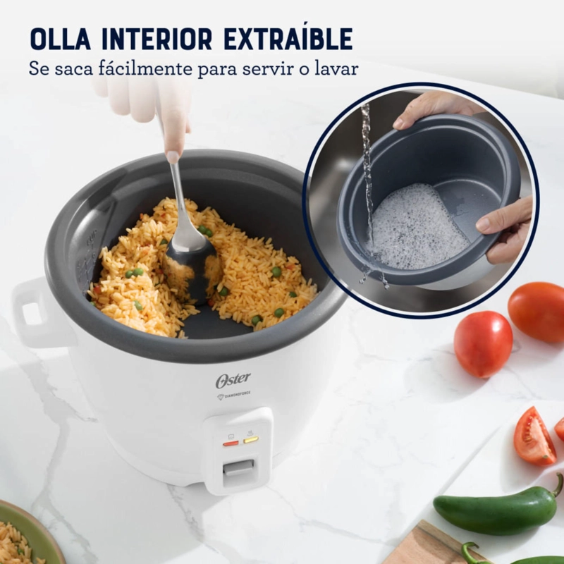 ARROCERA OSTER DE 7 TAZAS, CON DIAMONDFORCE, CKSTRCB7DFWHT - 10