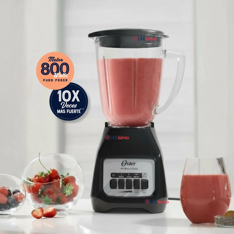 LICUADORA OSTER® 2 VELOCIDADES MAS PULSO Y VASO DE VIDRIO BLSTKAGBPB - 1