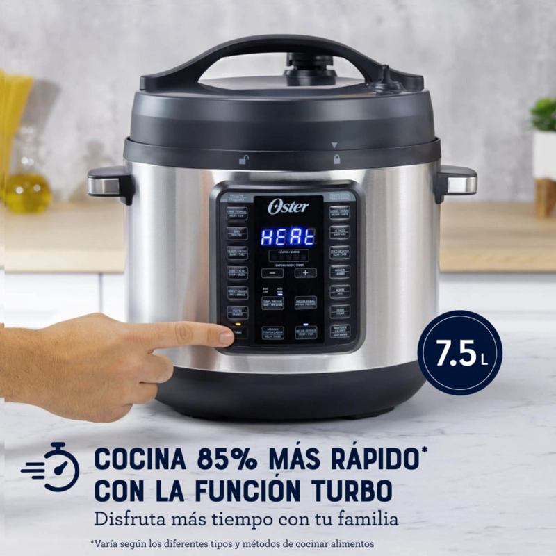 OSTER MULTIOLLA, TURBO, 7.5 L DE CAPACIDAD, CON 14 FUNCIONES PREDETERMINADAS, RECUBRIMIENTO OSTER DI - 6
