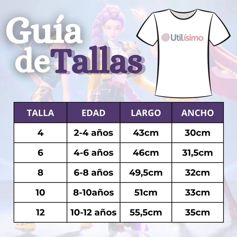 POLERA HUNTRIX 100% ALGODON MANGA CORTA NIÑA HUNTR/X DEMON HUNTERS RUMI MIRA ZOEY - 5