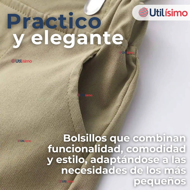 CONJUNTO DE VESTIR CON TIRANTES CAMISA PANTALON CORTO ALGODON BEBE - 11